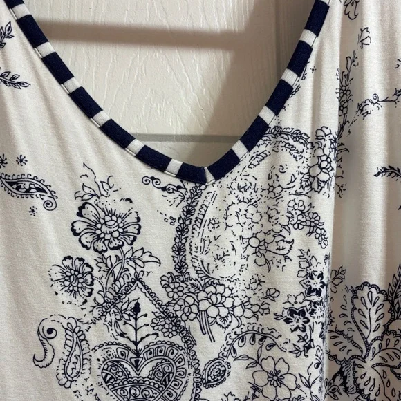 Soma Navy and White Floral and striped lounge set - Picture 11 of 16